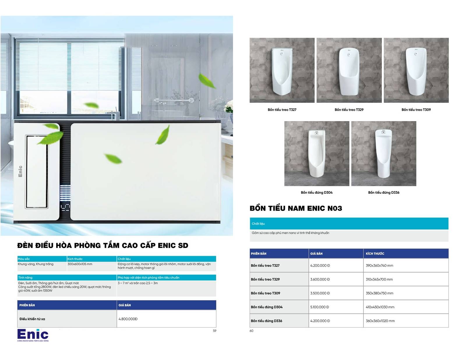 Thiết bị vệ sinh ENIC Catalogue và Bảng giá mới nhất 2024 /Page 30